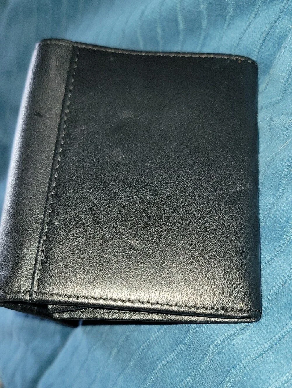 Montblanc Black Leather Bifold Wallet with White Star Emblem